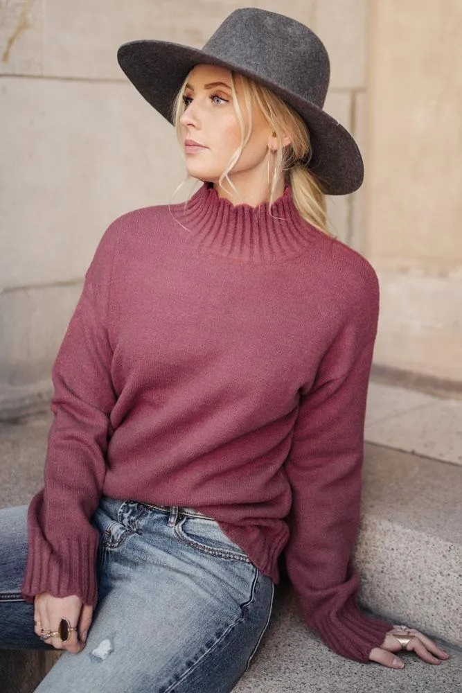 Natalie Turtleneck Sweater in Rose