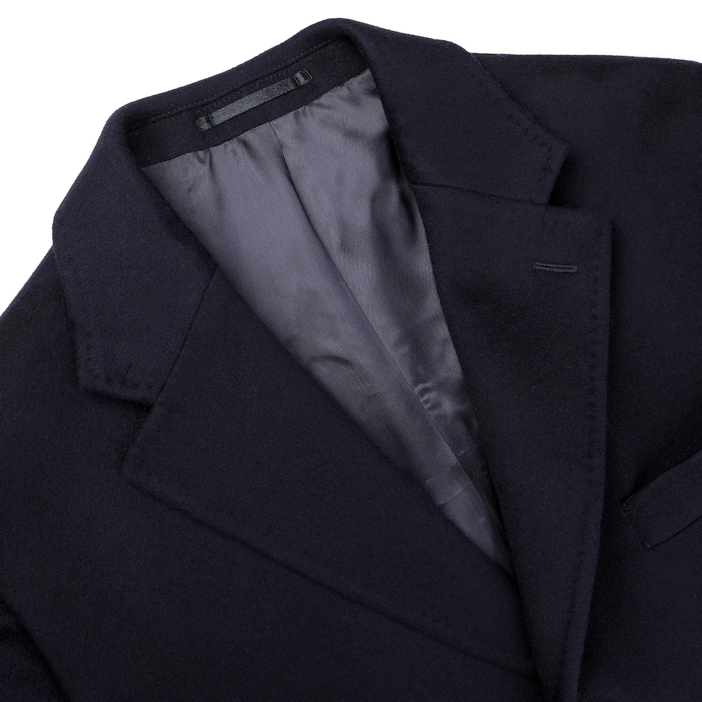 Navy Blue Loro Piana Wool Tailored Coat