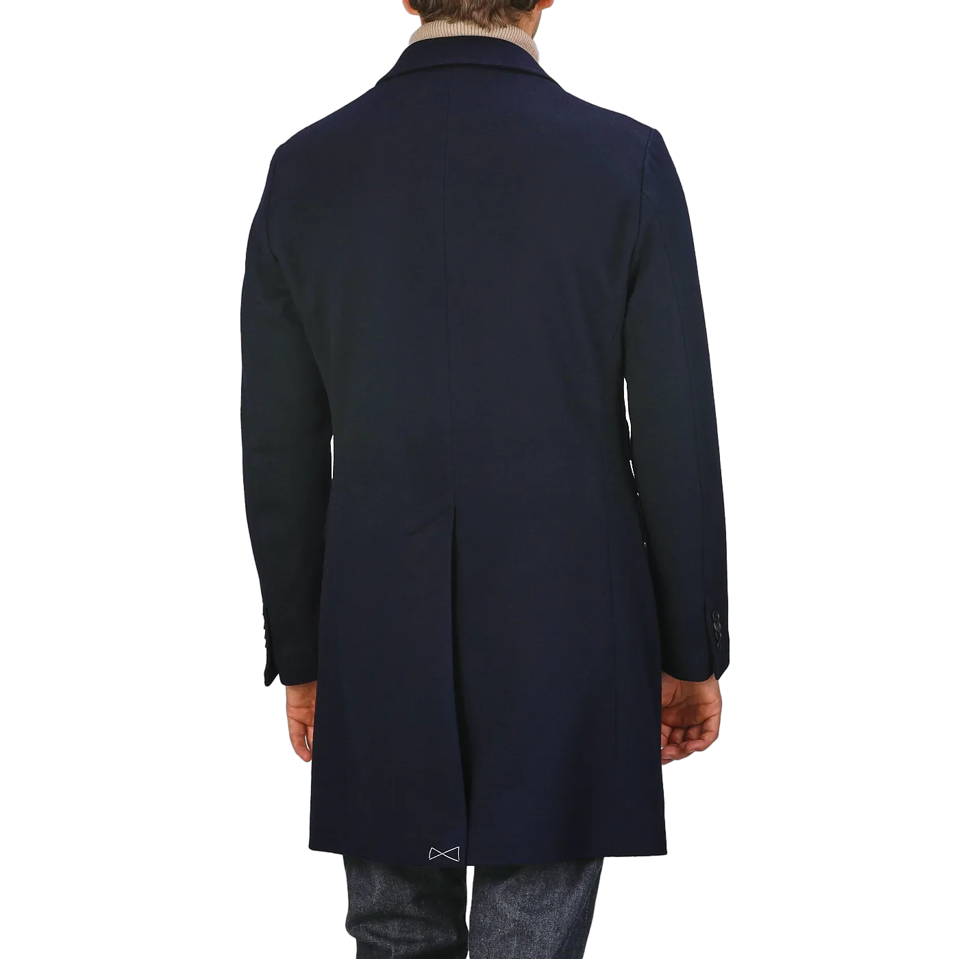 Navy Blue Loro Piana Wool Tailored Coat