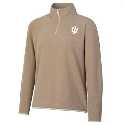 NCAA Licensed Indiana Hoosiers Women's 1/4 Zip Sand Fleece Sweatshirt, M