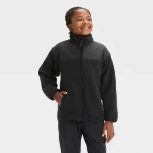 New - All In Motion Kids Full Zip High-Pile Cozy Sweatshirt Mock Turtleneck