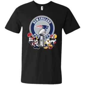 New England Patriots Super Bowl 2019 Mickey Minnie Mouse Donald Daisy Duck Football Nfl Men V-Neck T-Shirt