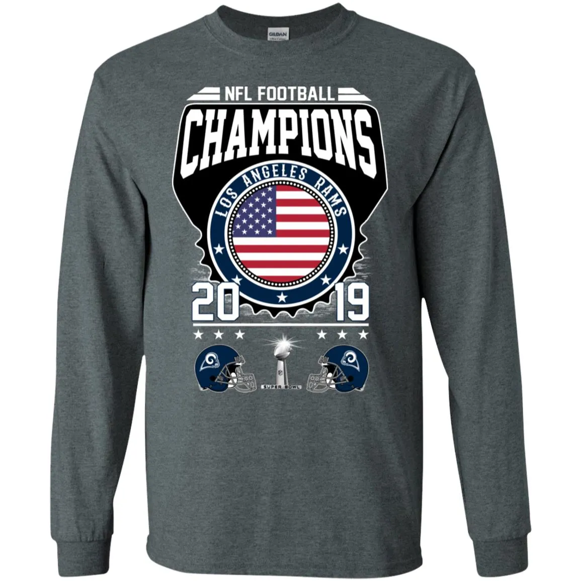 Nfl – Football Champions Los Angeles Rams Super Bowl 2019 Men Long Sleeve Shirt