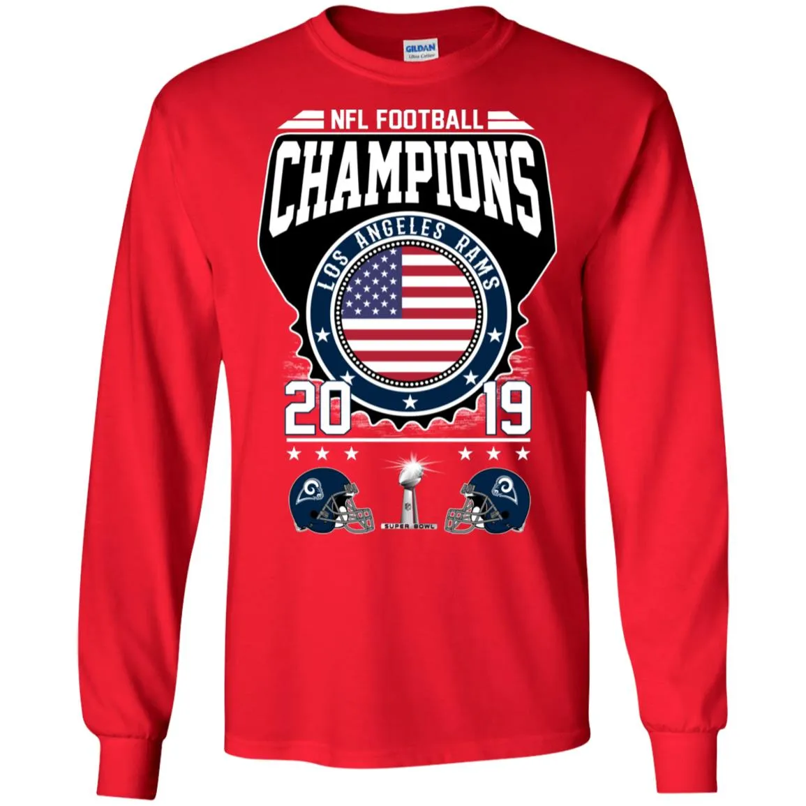 Nfl – Football Champions Los Angeles Rams Super Bowl 2019 Men Long Sleeve Shirt