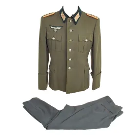 Original German WWII Heer Military Police Ordnance Officer Hauptmann der Feldgendarmerie M36 Tunic with Breeches