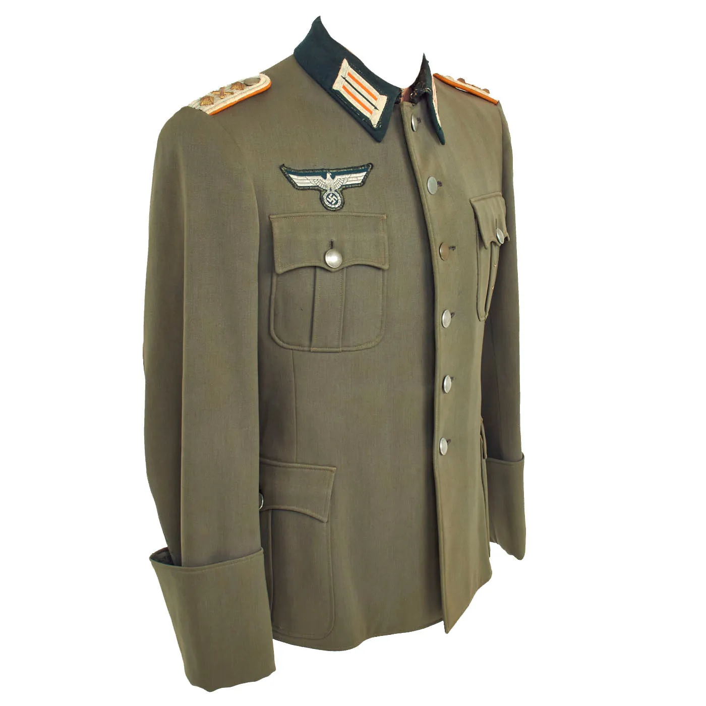 Original German WWII Heer Military Police Ordnance Officer Hauptmann der Feldgendarmerie M36 Tunic with Breeches