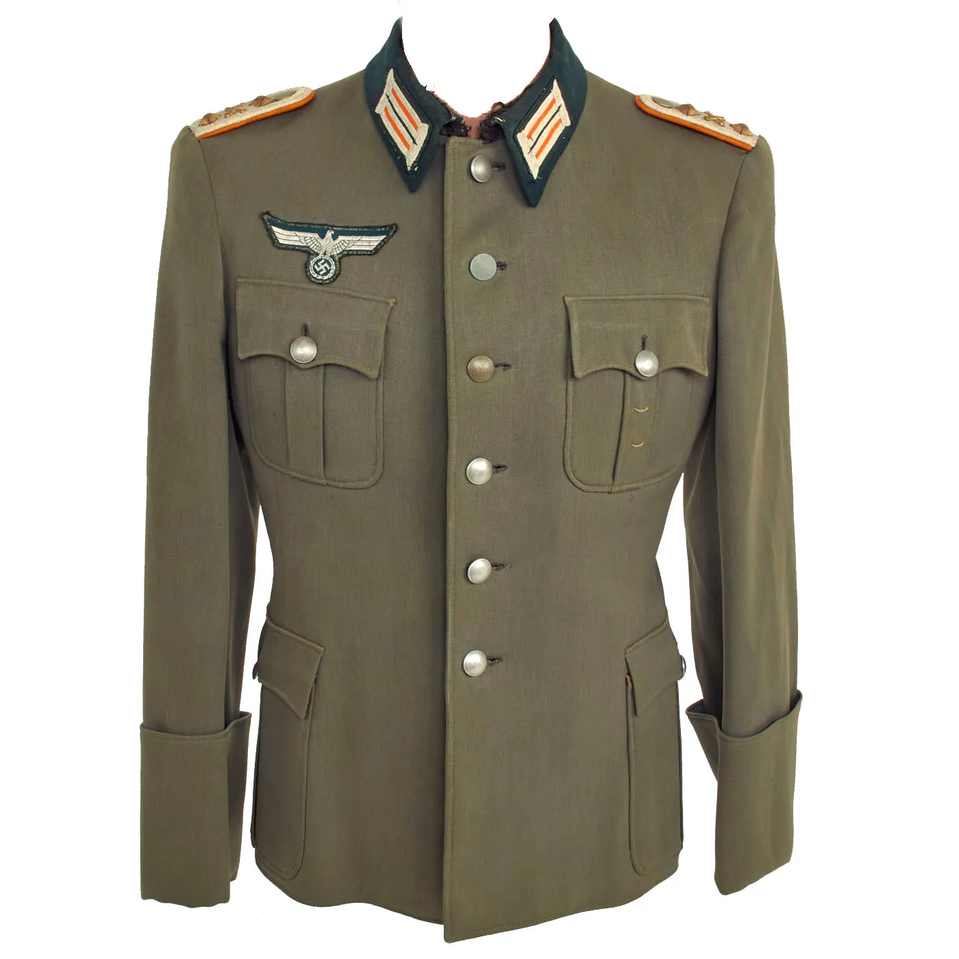 Original German WWII Heer Military Police Ordnance Officer Hauptmann der Feldgendarmerie M36 Tunic with Breeches