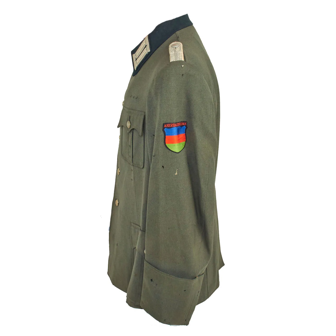 Original German WWII Service Worn Heer Infantry Officer M36 Tunic with Azerbaijani Legion Volunteer Patch - dated 1939