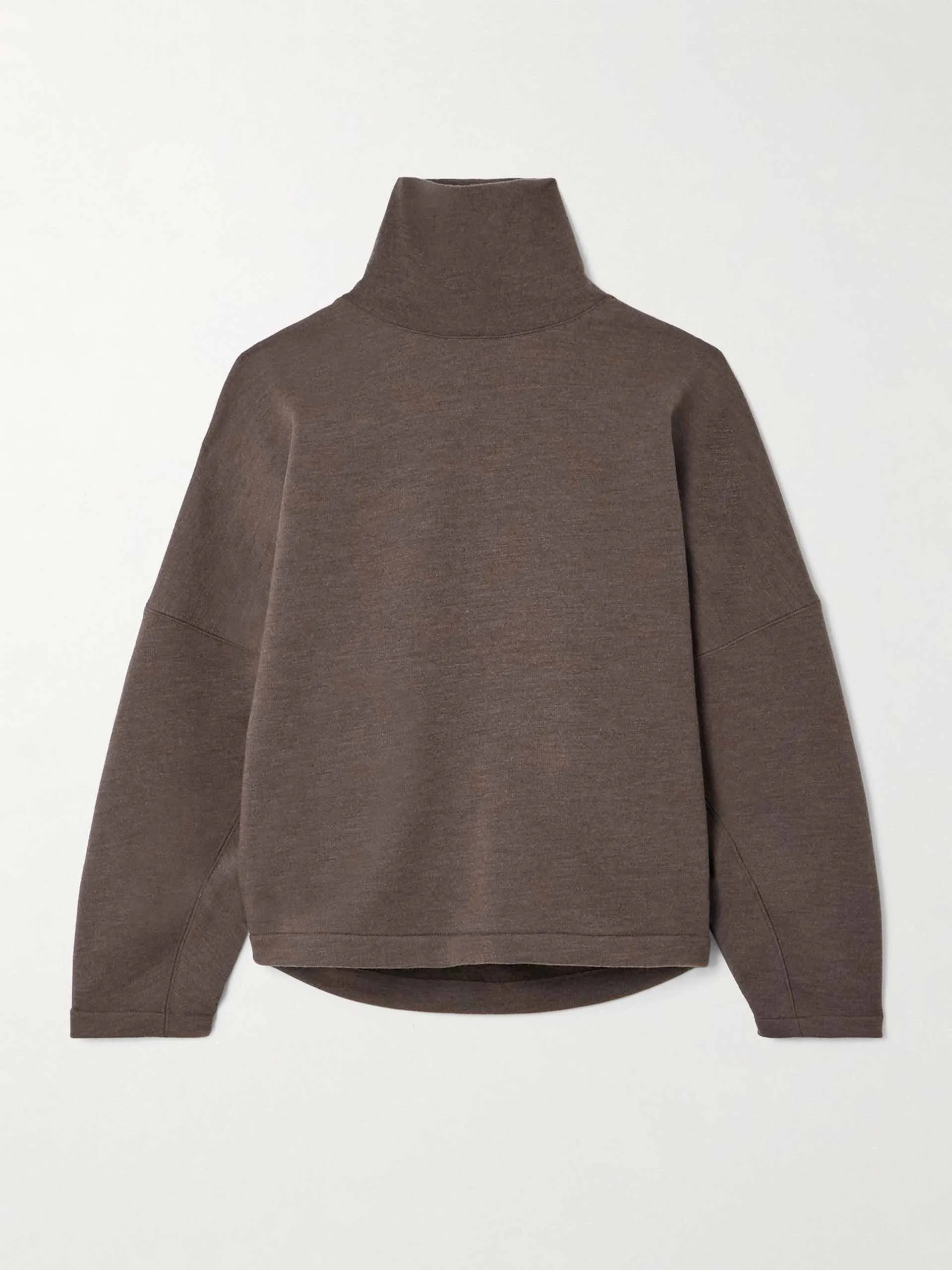 Oversized wool and cotton-blend jersey turtleneck sweater