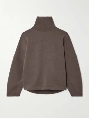 Oversized wool and cotton-blend jersey turtleneck sweater