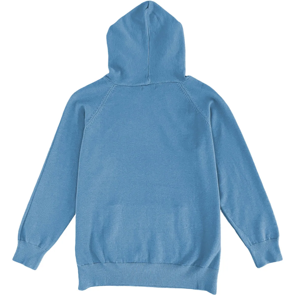 Pale Light Blue Mens Knit Pullover Hoodie Sweater