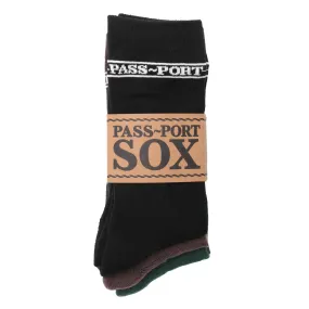 Pass-Port Hi Sox 3 Pack: Black/Choc/Forest