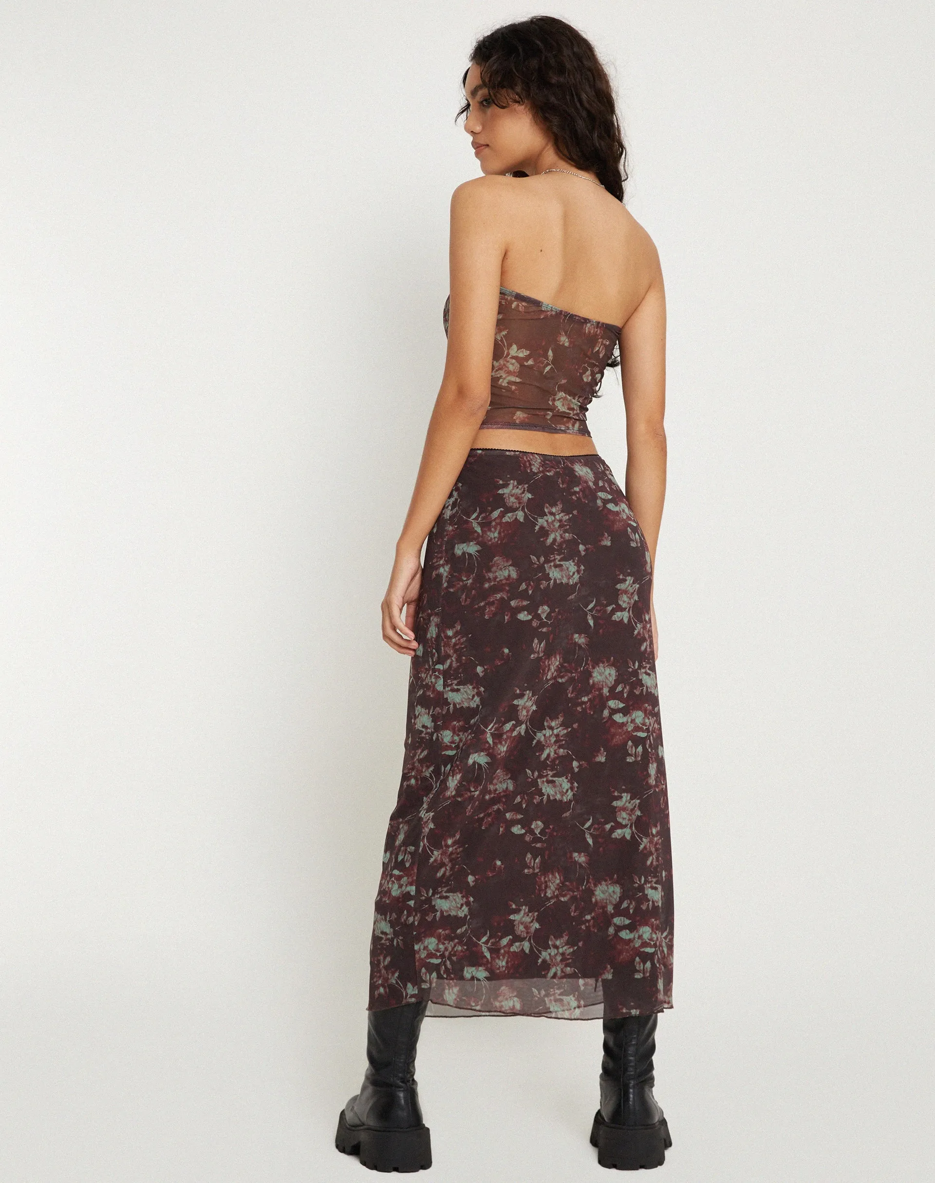 Peggy Bandeau Top in Botanical Floral Brown