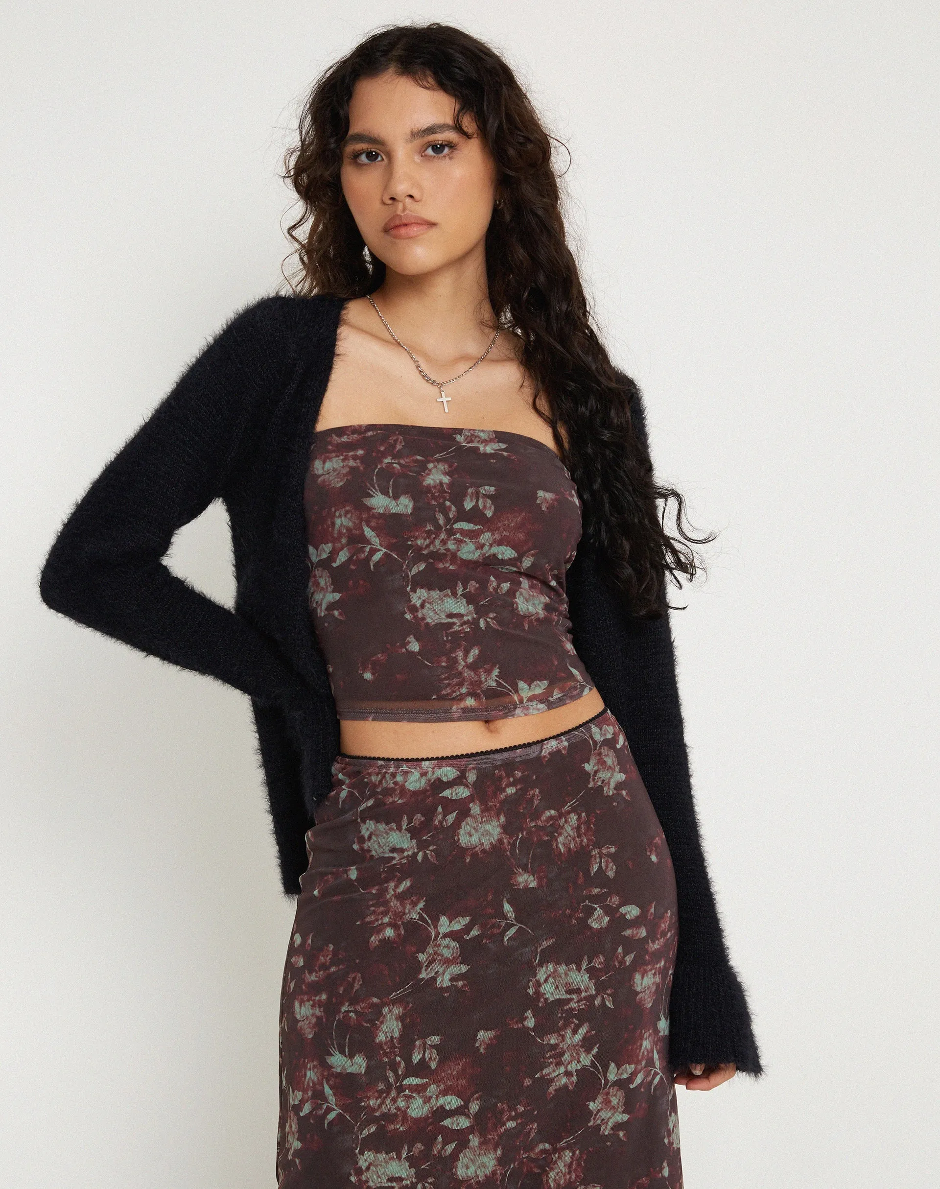 Peggy Bandeau Top in Botanical Floral Brown