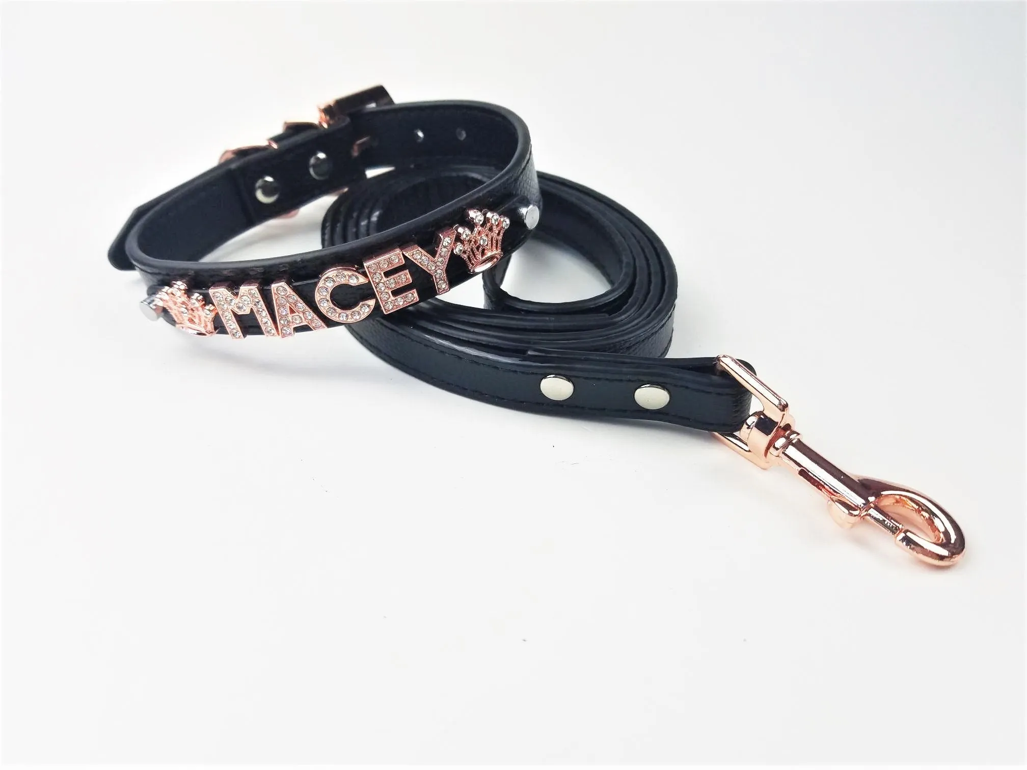 Personalized Collar | Rockstar Rose Gold and Black