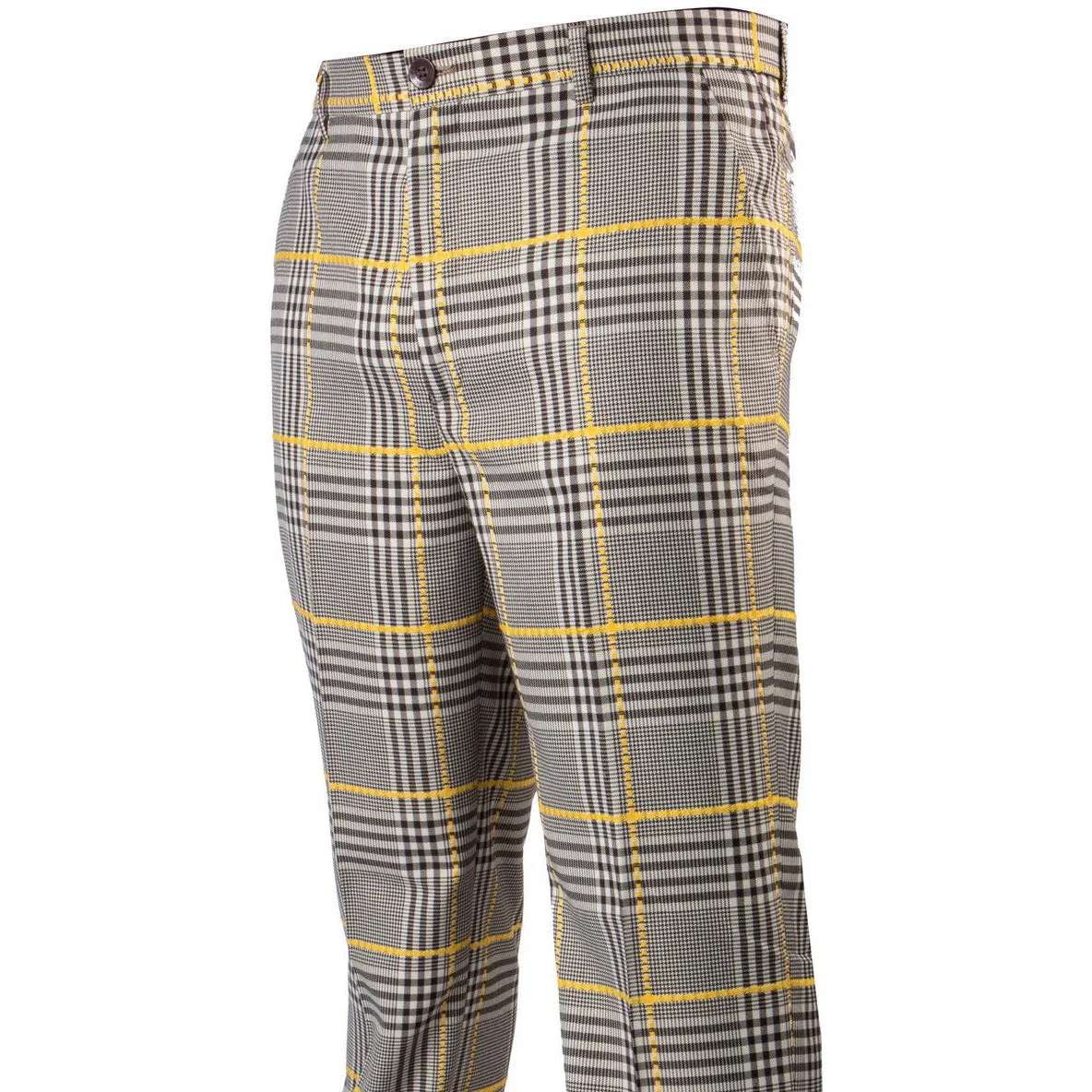 Plaid Brown Yellow Cream Pants