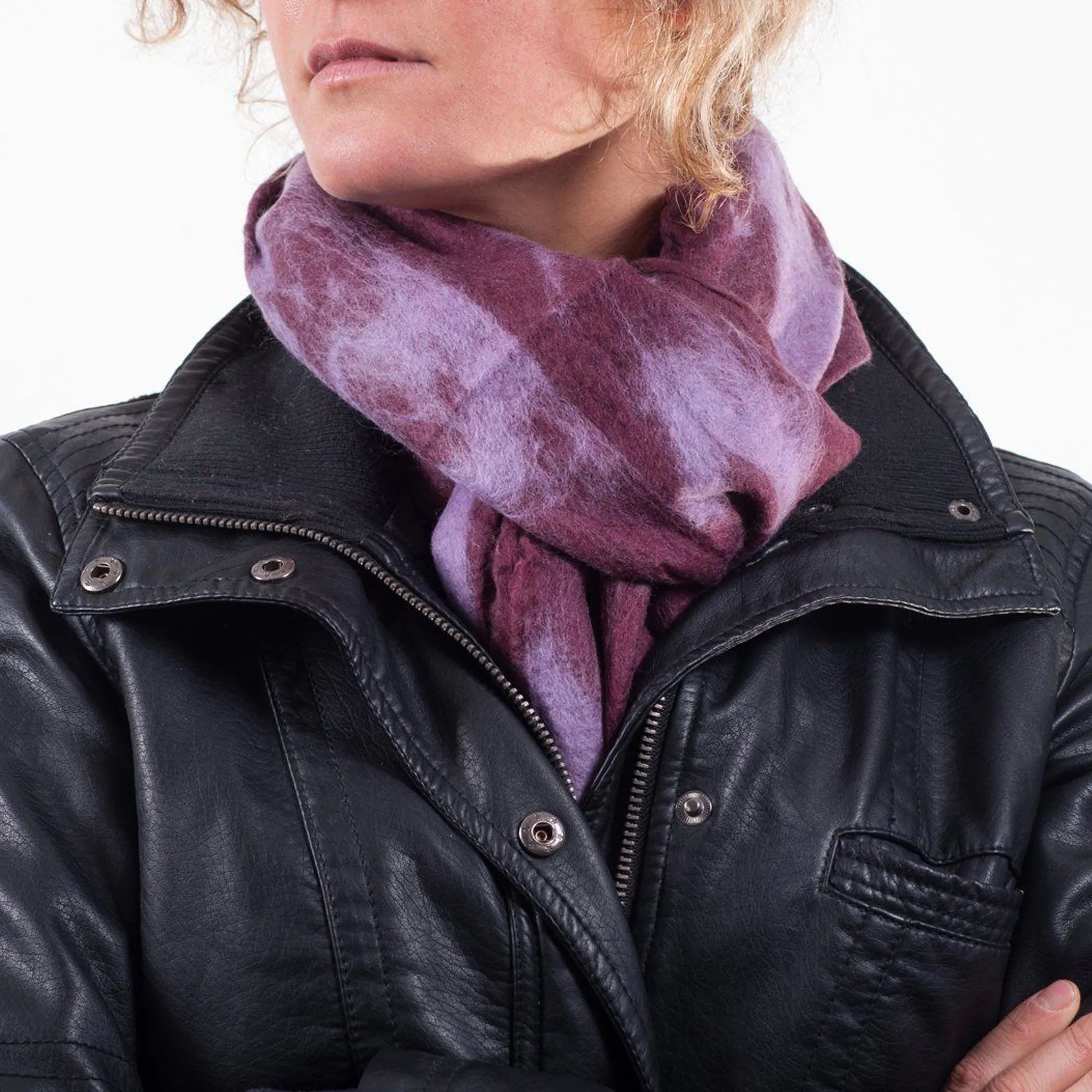 Plum Felt Scarf