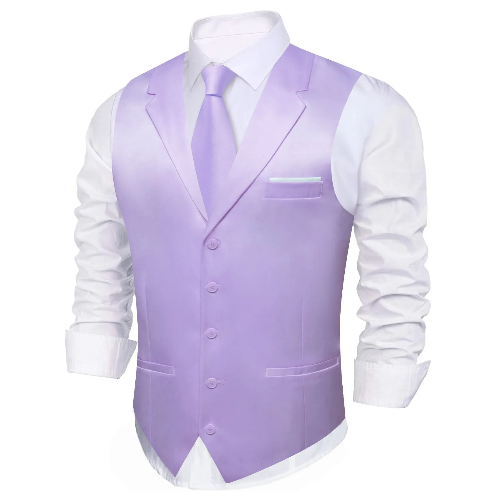 Plum Solid Jacquard Men's Collar Vest