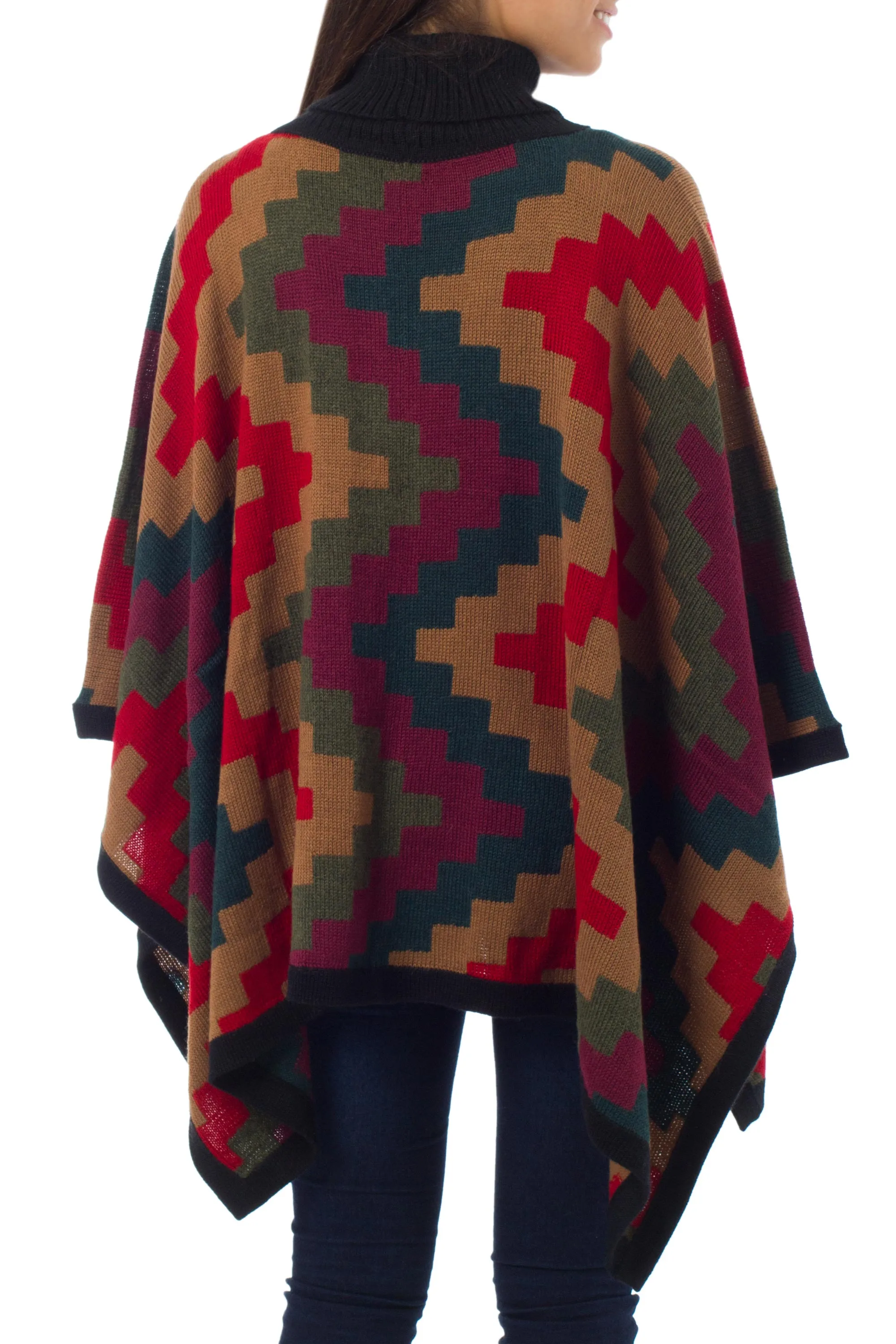 Pyramids Handmade Alpaca Blend Poncho