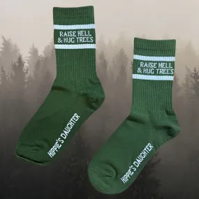 Raise Hell   Hug Trees Gym Socks