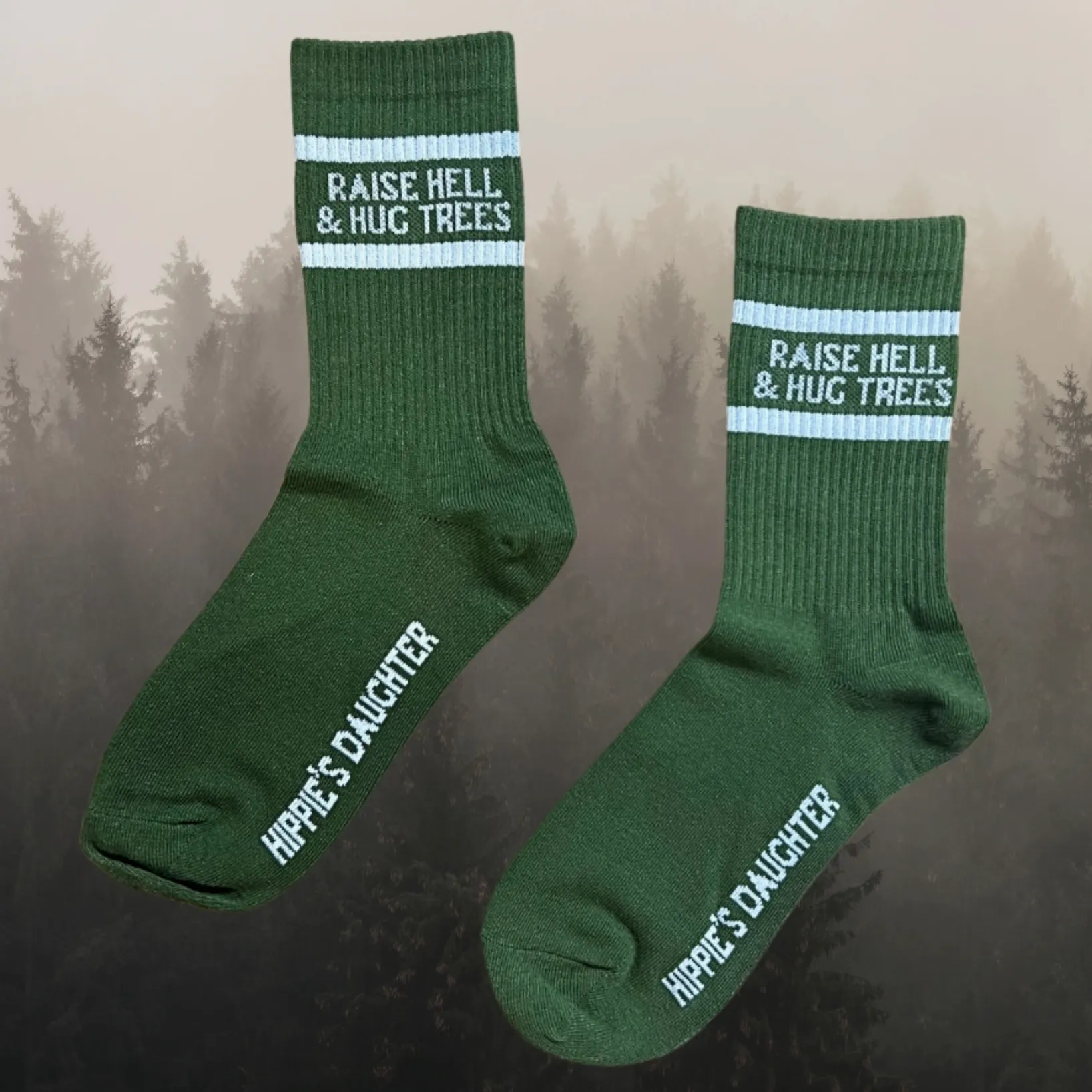 Raise Hell   Hug Trees Gym Socks