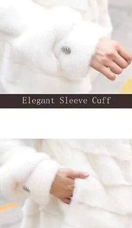 Real Full Mink Fur Hooded Coats