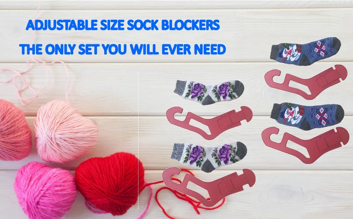 Red Suricata Adjustable Size Sock Blockers - 2 Pairs (4 units) of Socking Stretchers