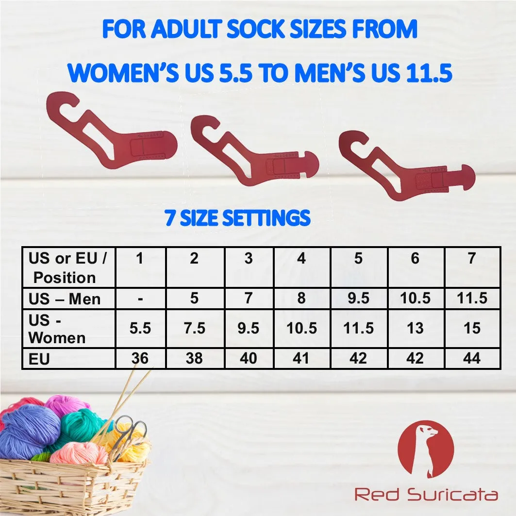 Red Suricata Adjustable Size Sock Blockers - 2 Pairs (4 units) of Socking Stretchers