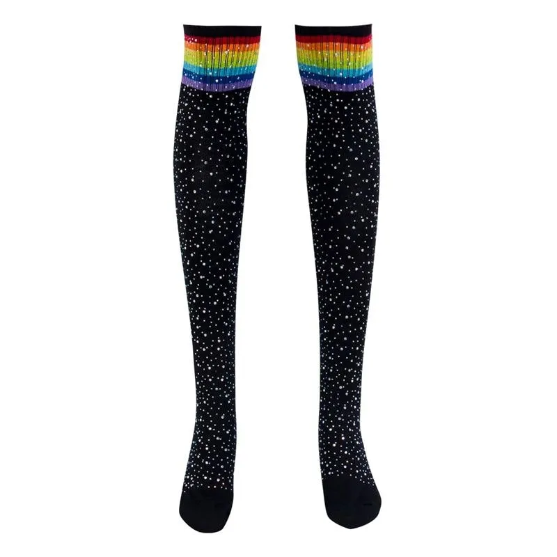 Rhinestone Studded Thigh Highs