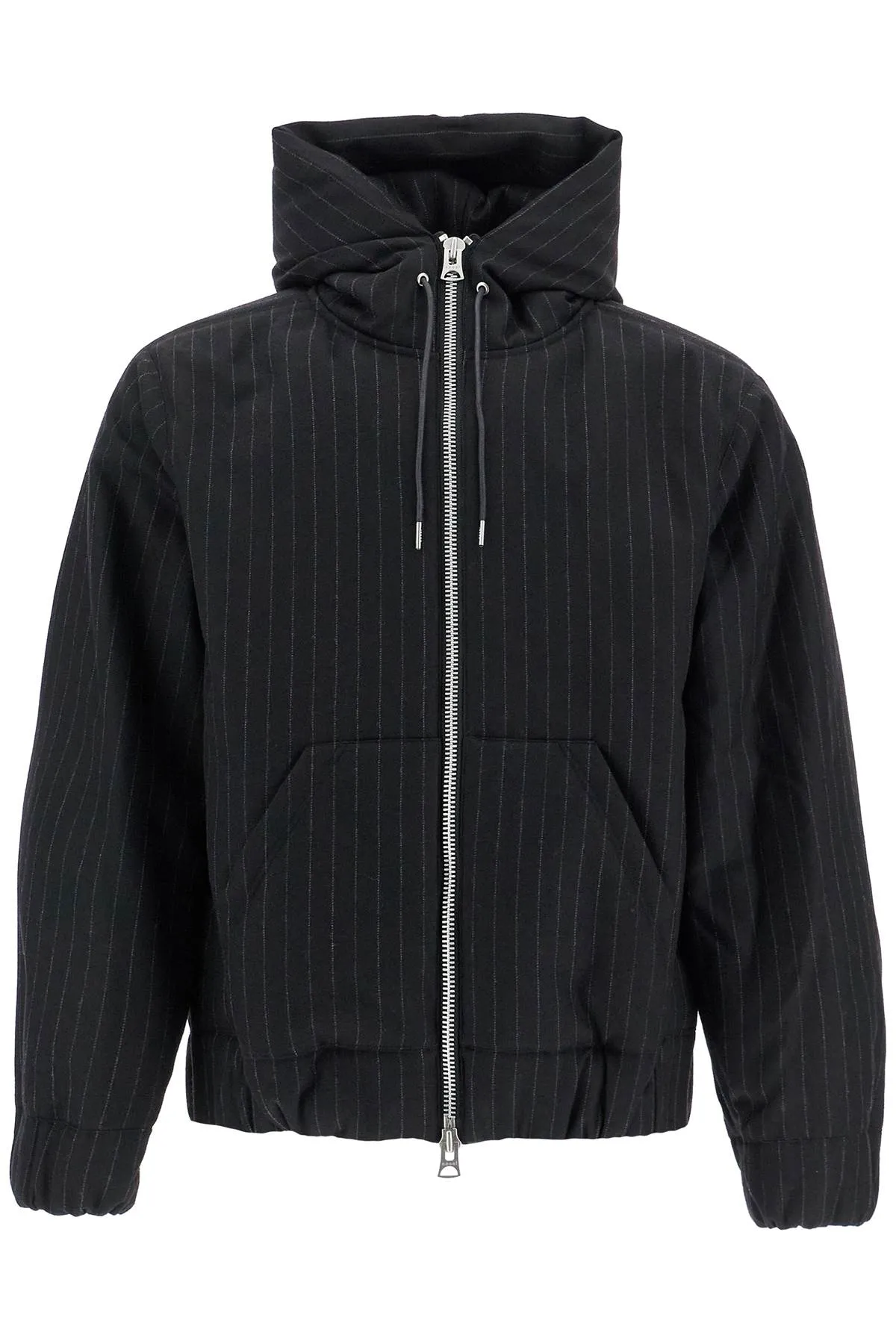 Sacai Hooded Wool Gessato Jacket