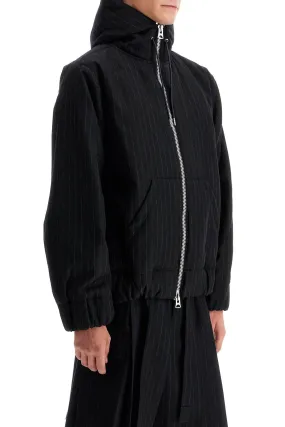 Sacai Hooded Wool Gessato Jacket