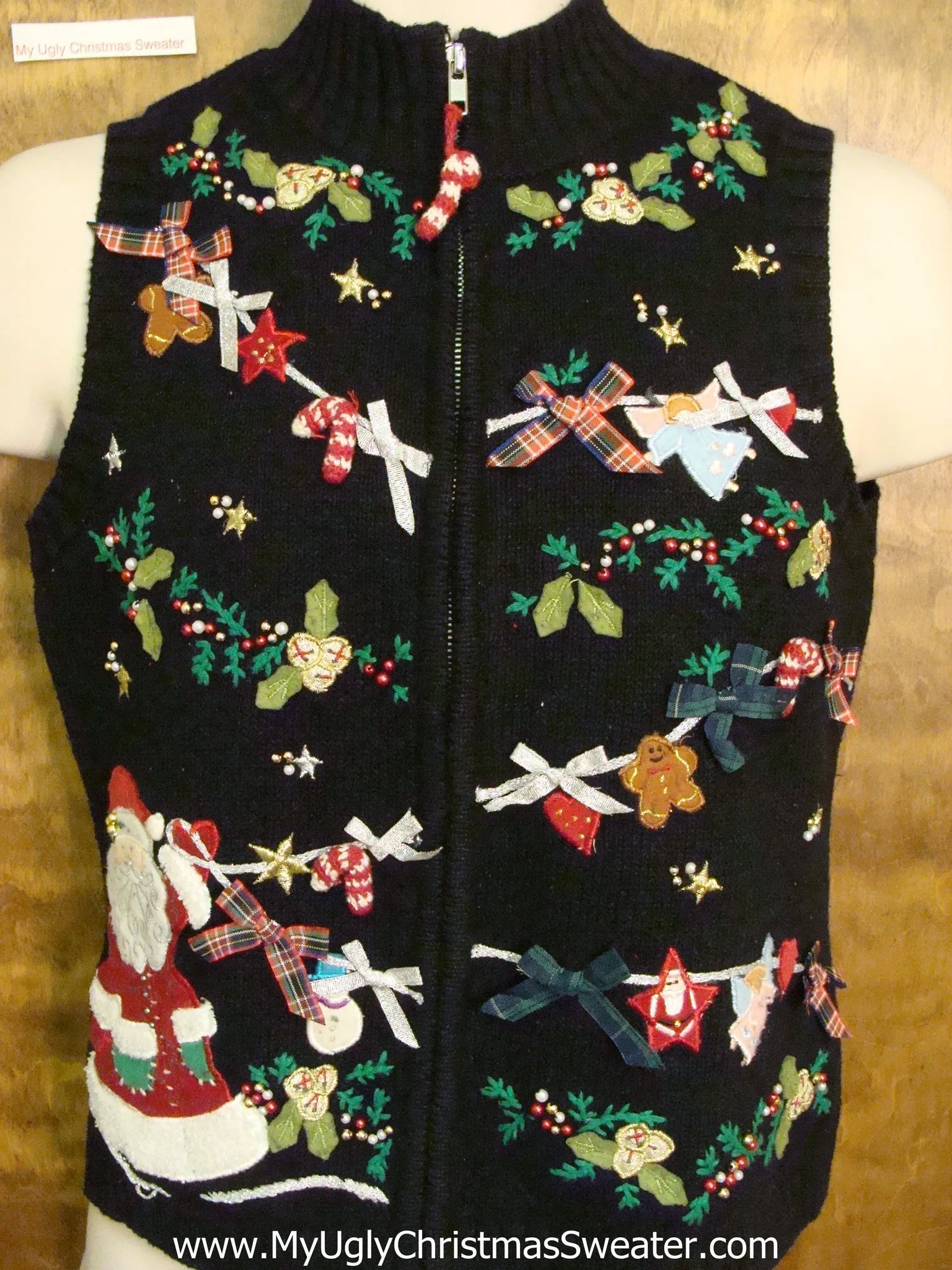 Santas Clothesline Corny Christmas Sweater Vest