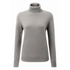 Schoffel Ladies Merino Roll Neck Jumper - Silver Grey