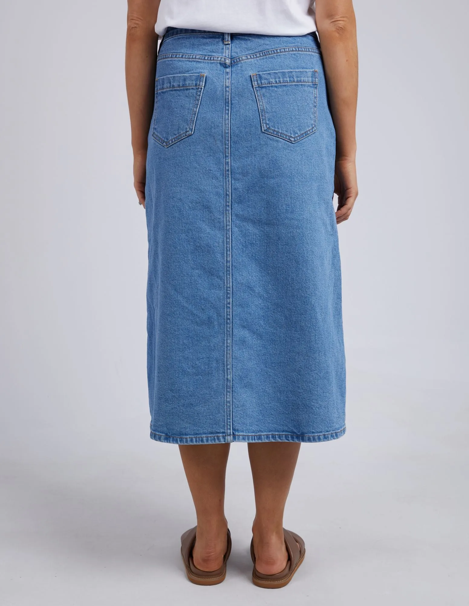 Scout Midi Skirt - Mid Blue Denim