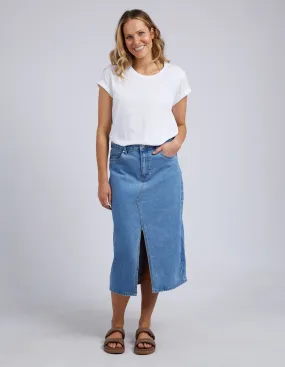 Scout Midi Skirt - Mid Blue Denim