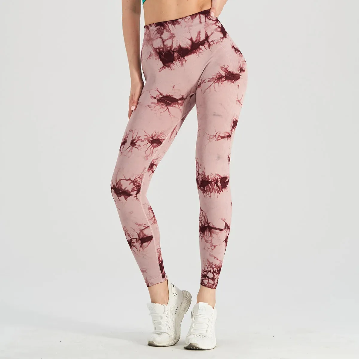 Seamless Tie Dye Scrunch Yoga Leggings For Women, High Waist and Tummy Control