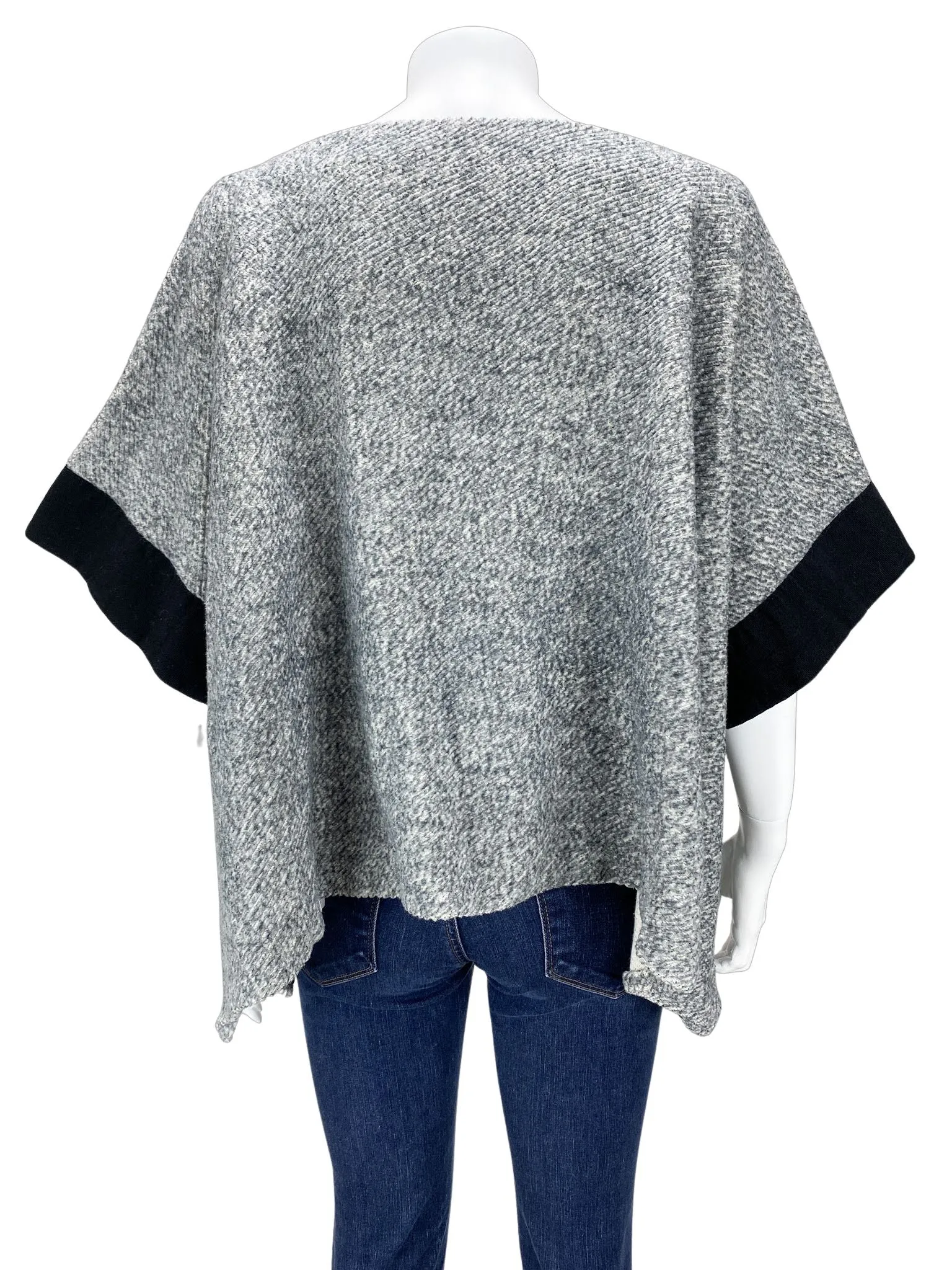 See By Chloe, Women's Knit Poncho Top, Grey Melange, Size 40 FR (8 US)