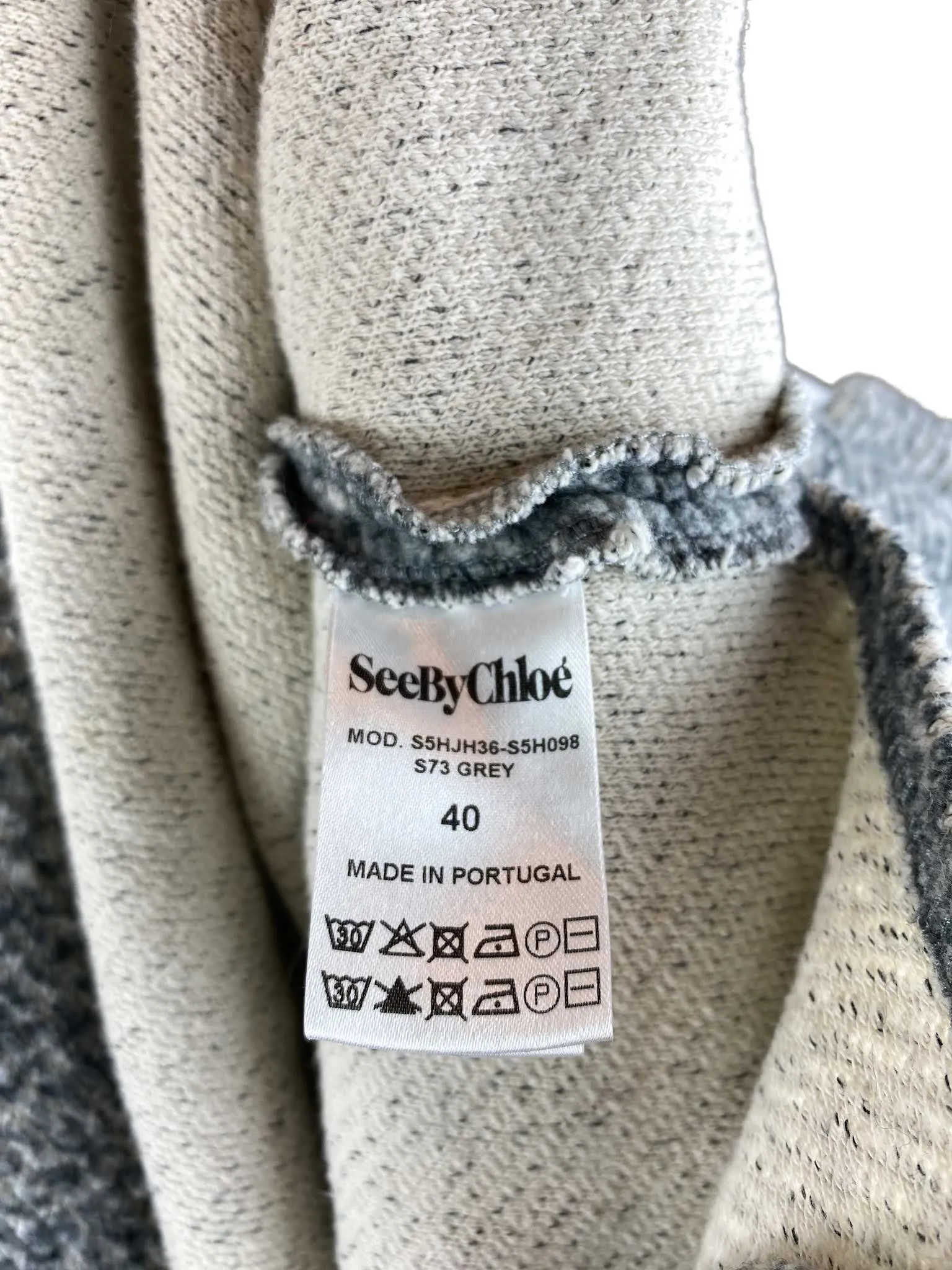 See By Chloe, Women's Knit Poncho Top, Grey Melange, Size 40 FR (8 US)