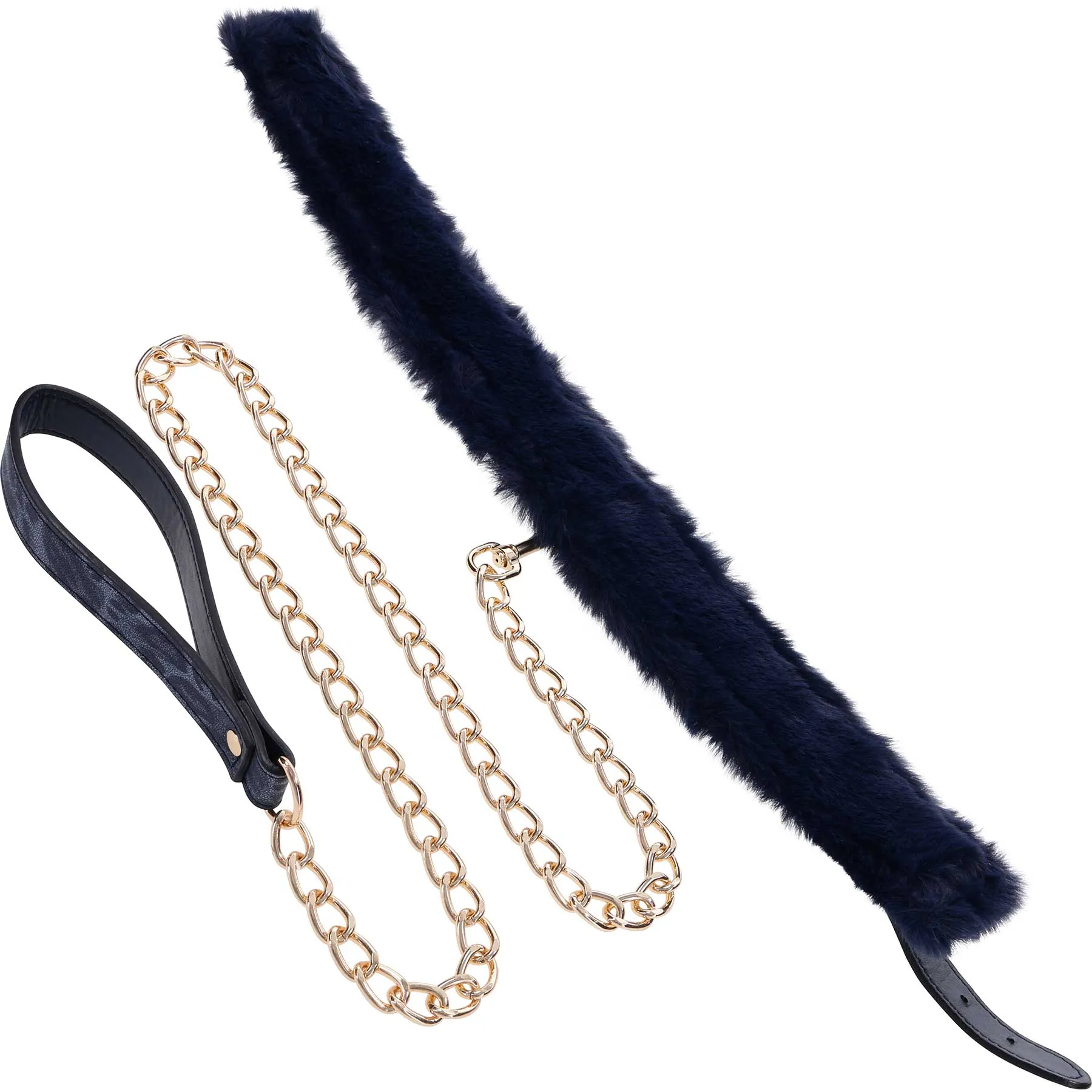 Sex & Mischief Cougar Fur Lined Collar & Leash By Sportsheets