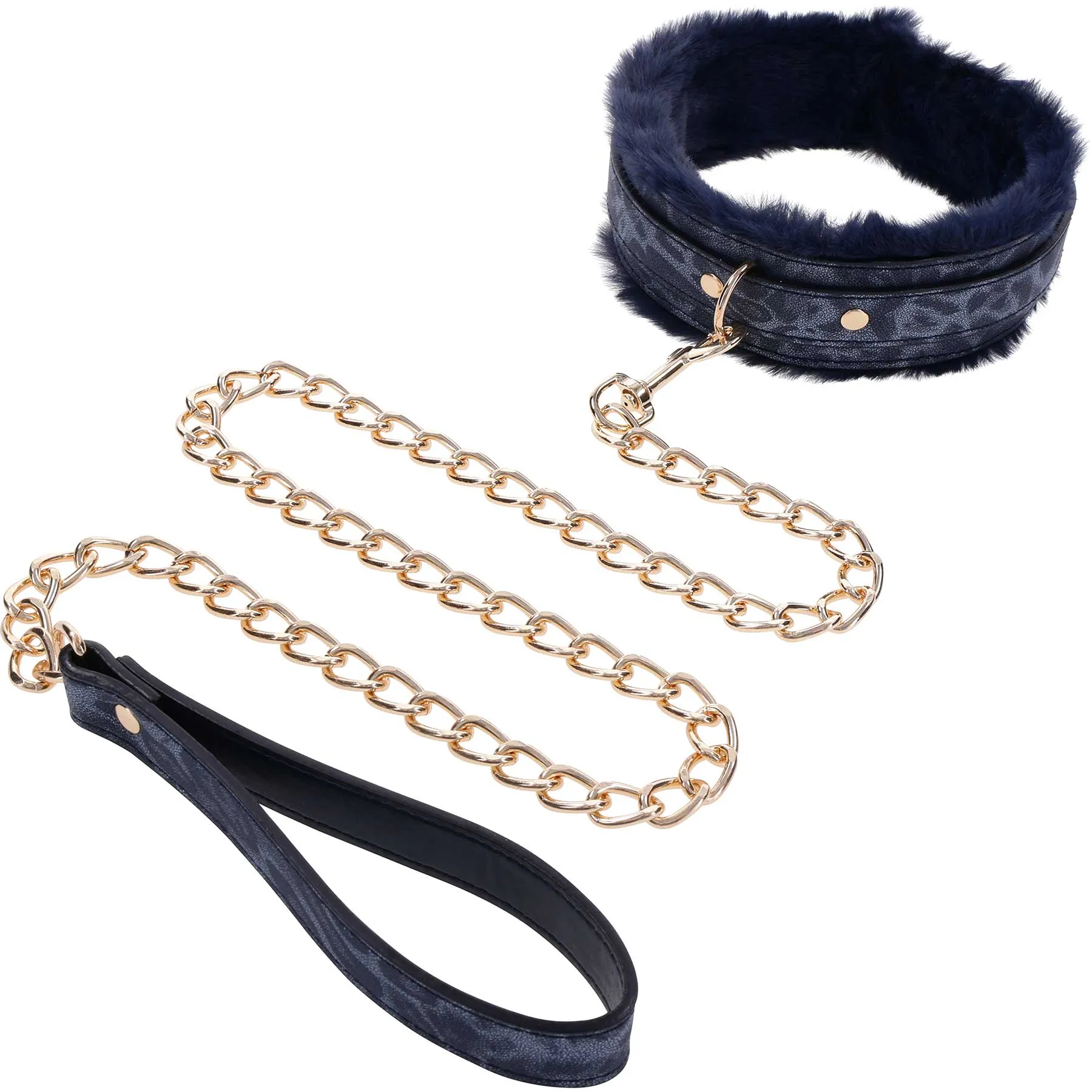 Sex & Mischief Cougar Fur Lined Collar & Leash By Sportsheets