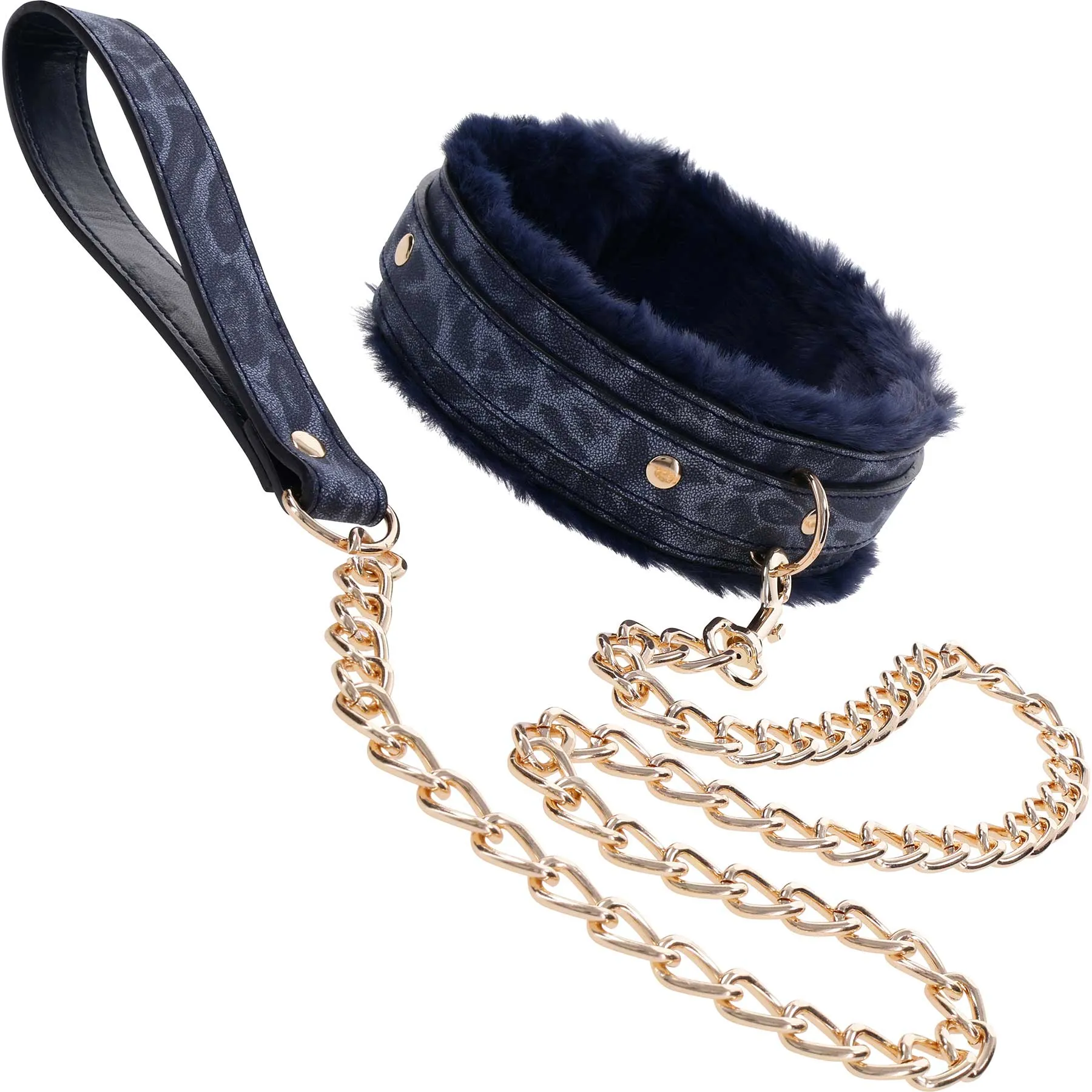 Sex & Mischief Cougar Fur Lined Collar & Leash By Sportsheets