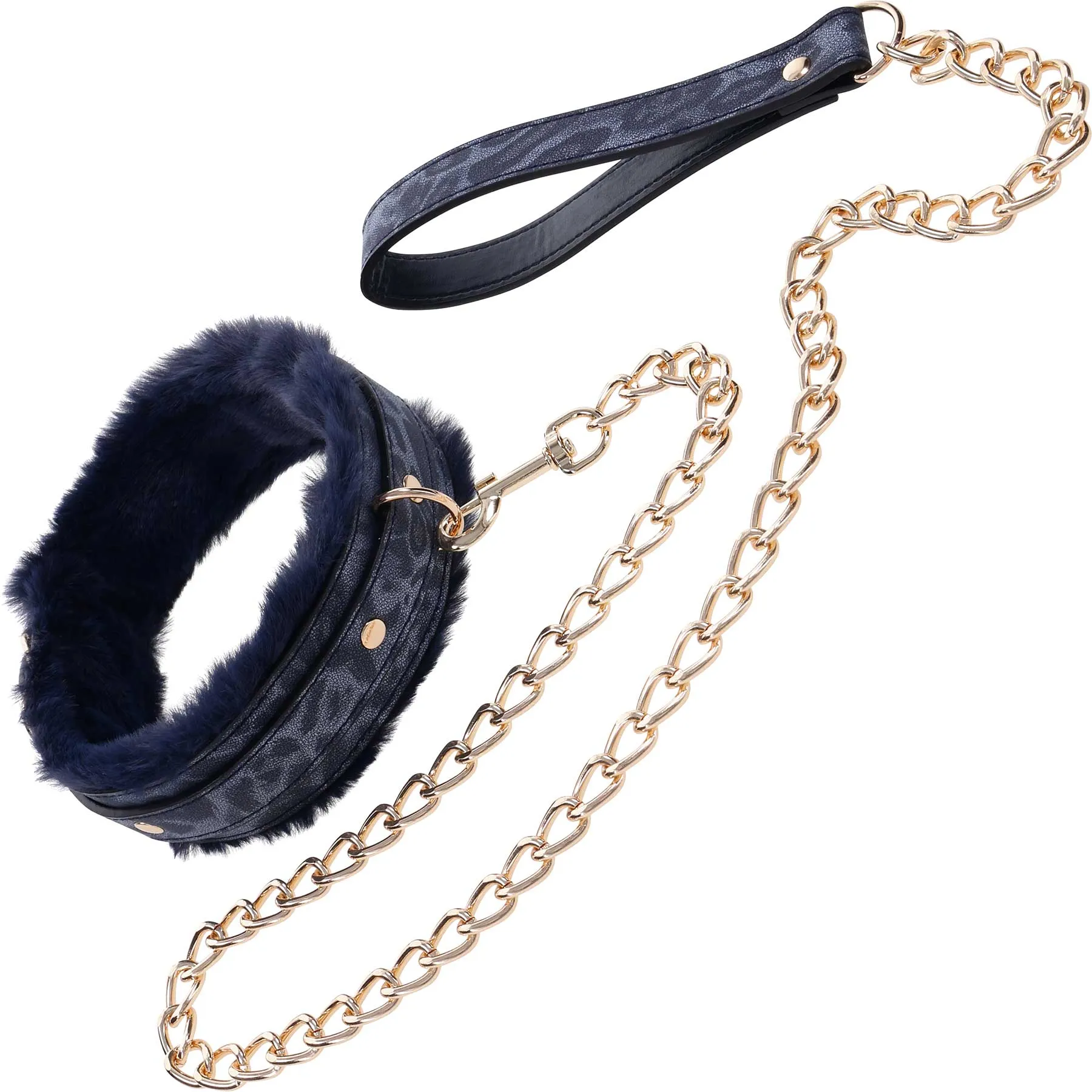 Sex & Mischief Cougar Fur Lined Collar & Leash By Sportsheets