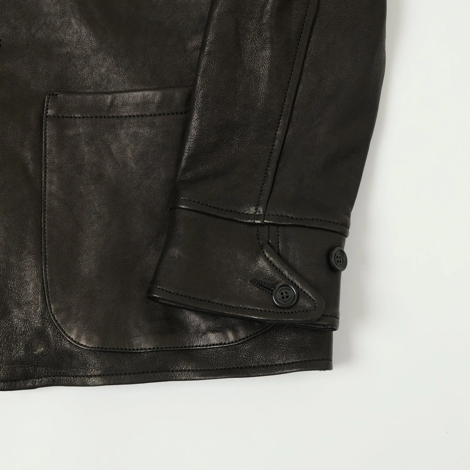 Shangri-La Heritage 'Enzo' Leather Car Coat - Black