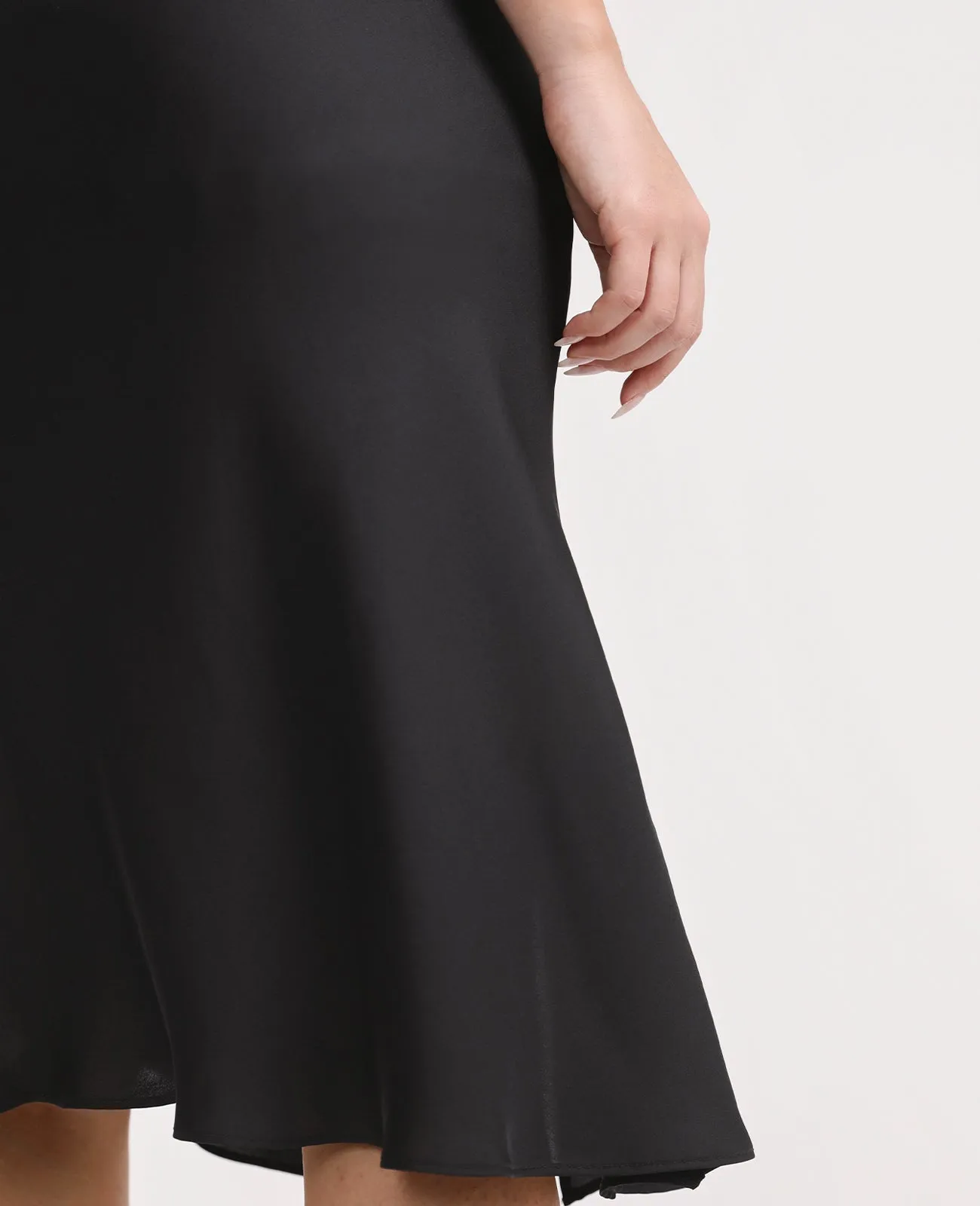 Silk Asymmetric Wrap Skirt