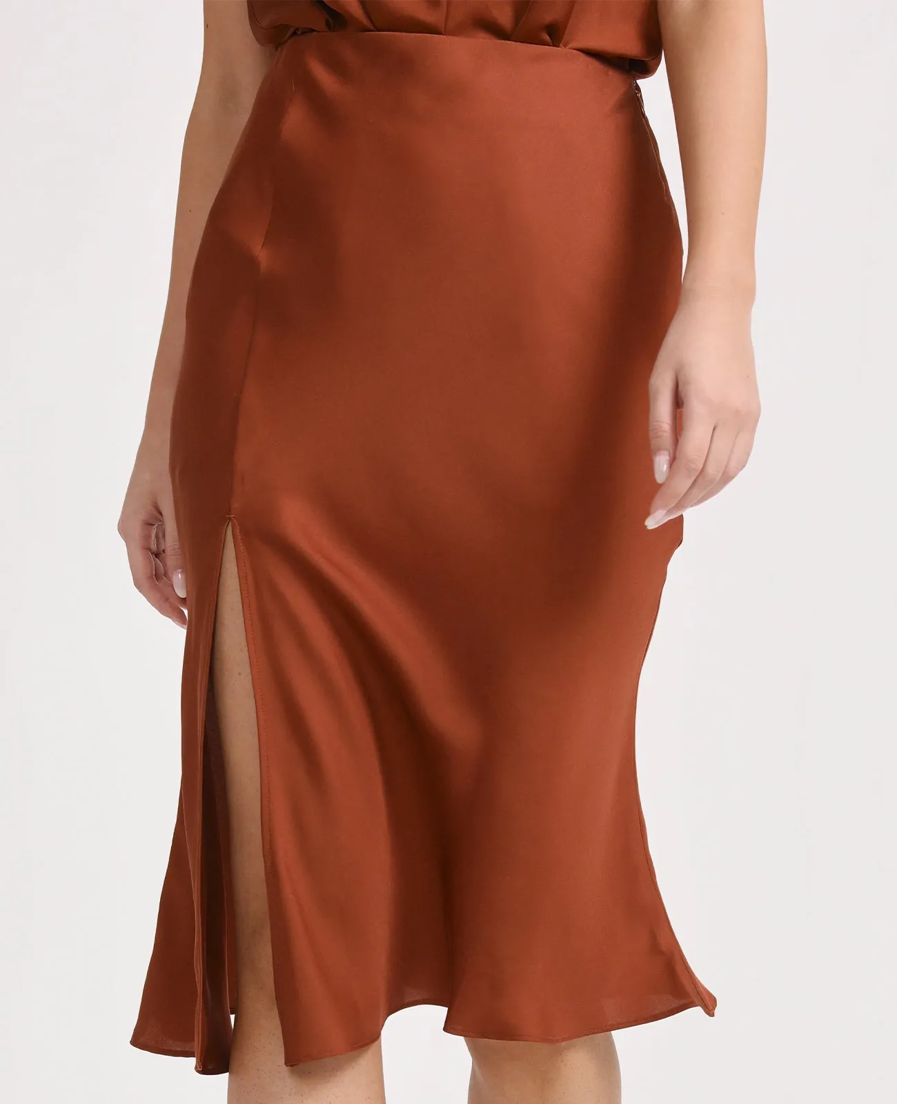 Silk Asymmetric Wrap Skirt