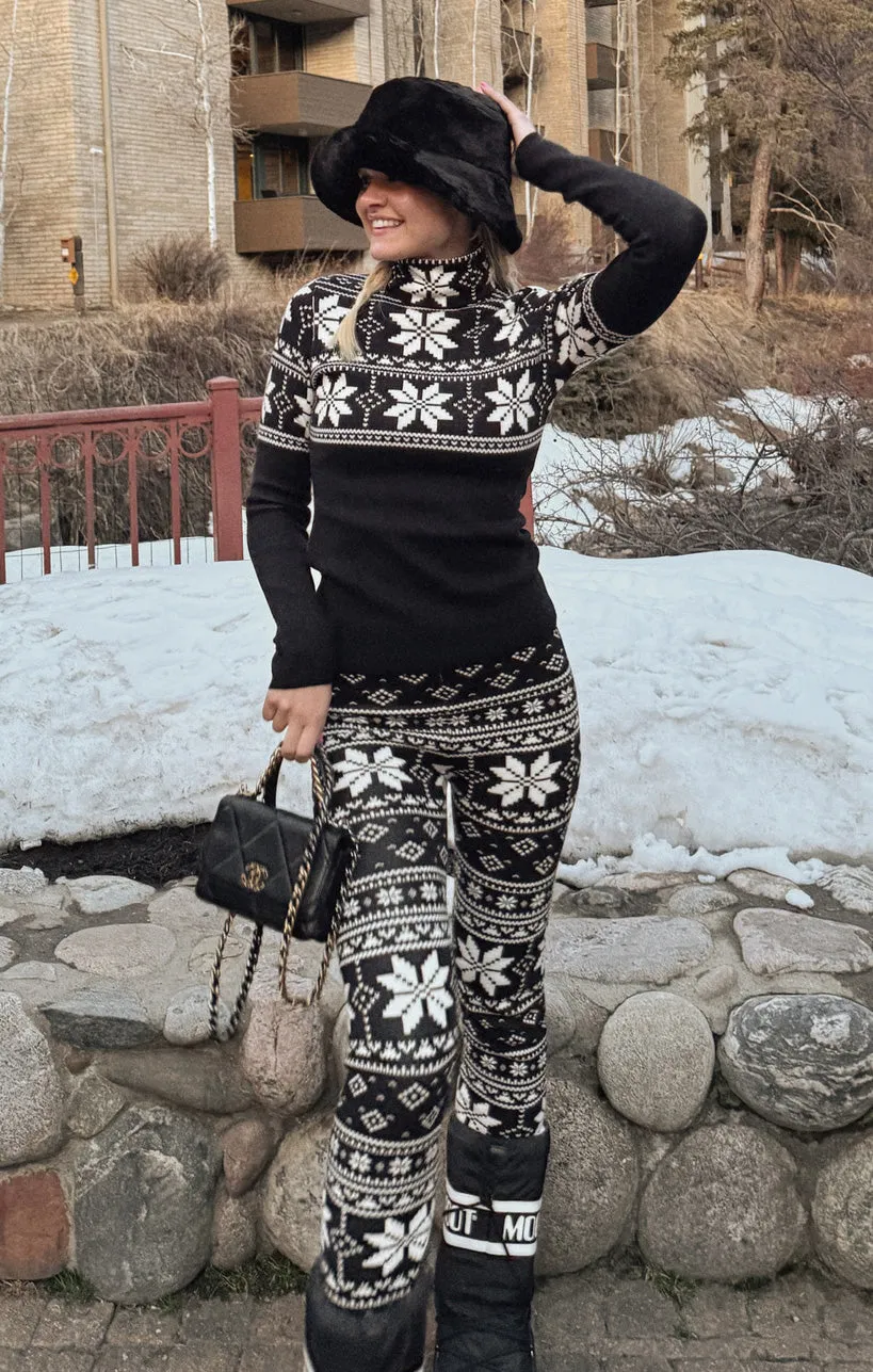 Ski Pullover ~ Black Fair Isle Knit