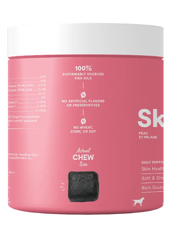 Skin & Coat Food Supplement Chews for Dogs