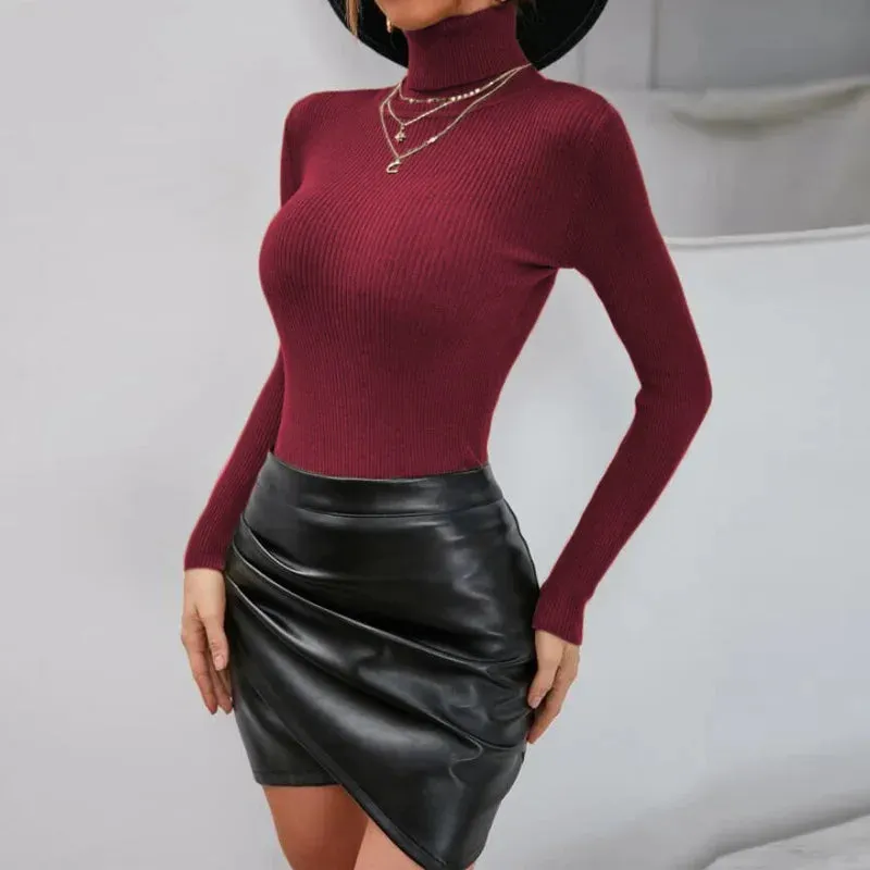 Slim Fit TurtleNeck Pullover Jumper Knitted Christmas Sweater for Autumn Winter