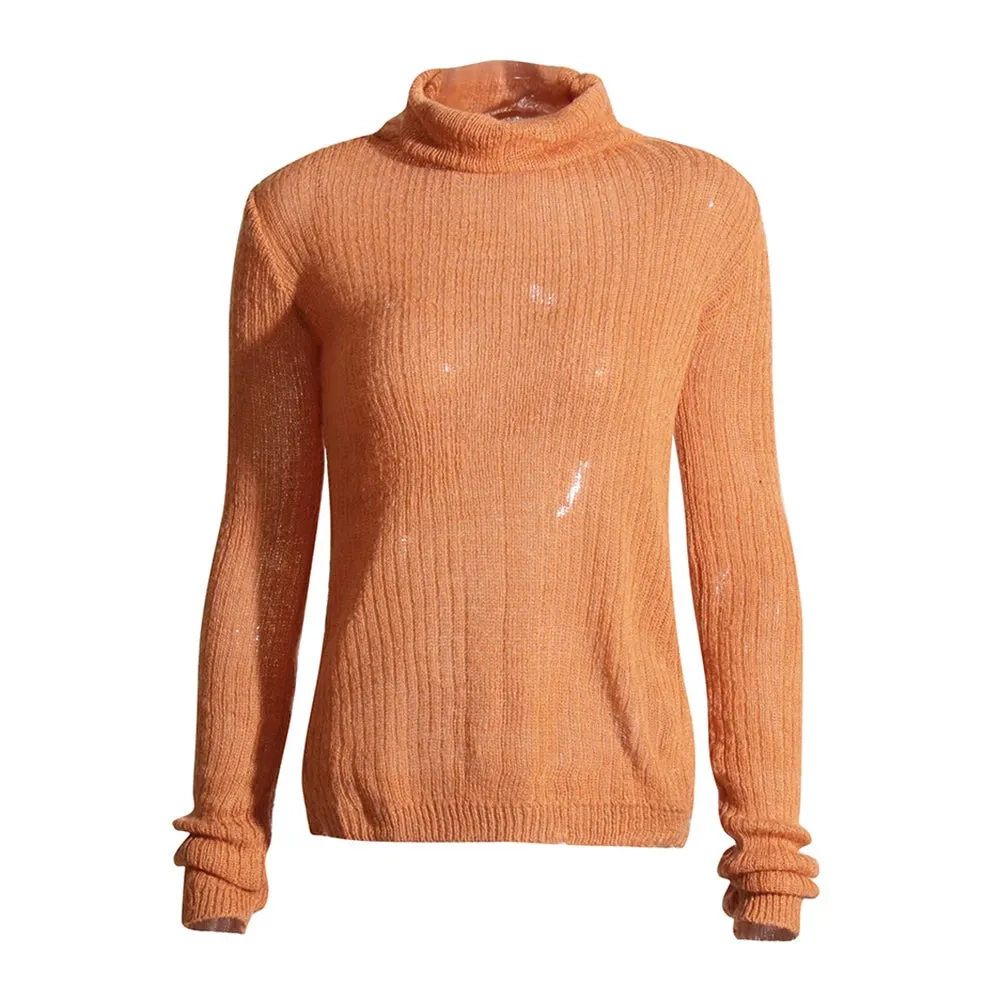 Solid Knitting Casual Sweaters For Women Turtleneck Long Sleeve Slimming Pullover Minimalist Sweater Female Fashion Style