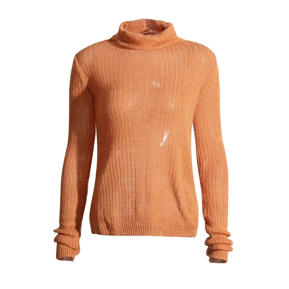 Solid Minimalist Slimming Knitting Sweaters For Women Turtleneck Long Sleeve Casual Pullover Sweater Female Fashion Style